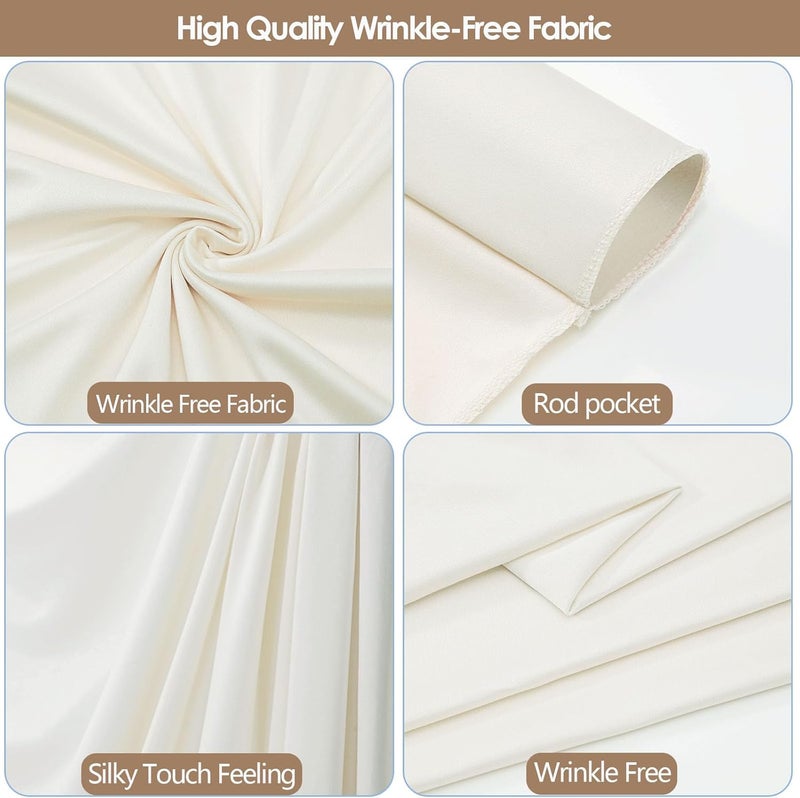 ESGOTBME 30x10ft Wrinkle Free Ivory Backdrop Curtain for Parties Soft Fabric Drapes Wedding Ivory Curtain Backdrop for Birthday Party Decorations Background for Photography 5x10ft,6 Panels - Image 4